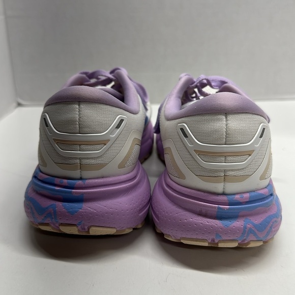 Brooks Ghost Sneakers 15 ReStart Running Shoes Purple White Women’s Size 9.5 - Picture 5 of 10